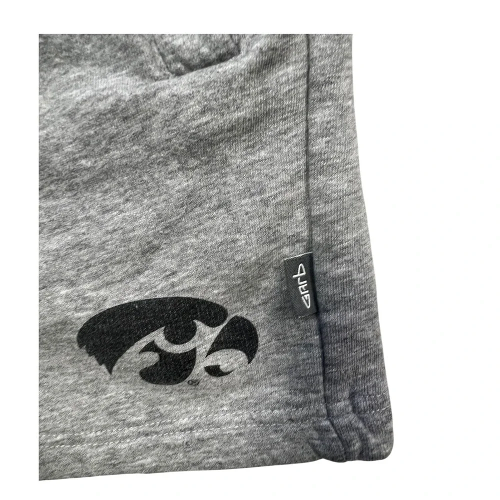 Kids Gray‎ Sweat Shorts Medium 7-8 Embossed Athletic Iowa Hawkeyes J4